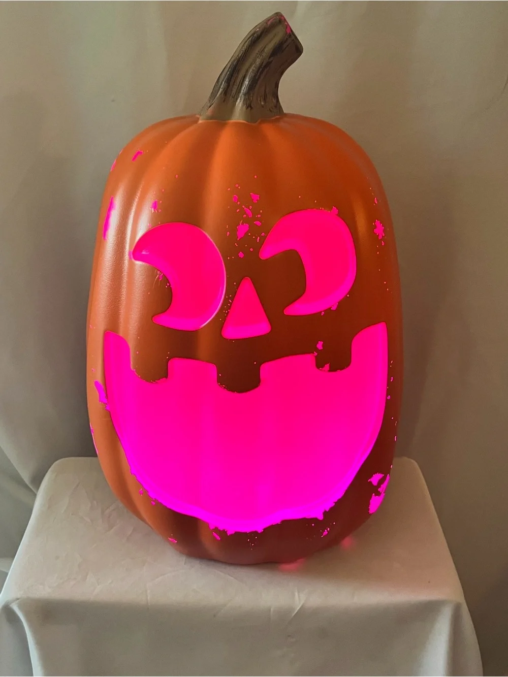 Seasons Halloween Light Up Pumpkin Set Jack O Lantern & Spider LED